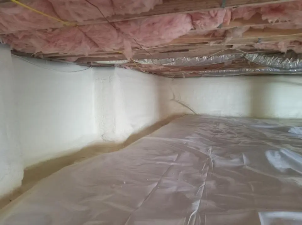 Crawl space encapsulation with closed-cell spray foam for Metal Roof Coating in Salina